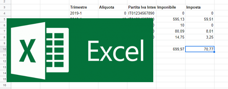 binEfatt ha un modulo riepiloga Fatture su Excel
